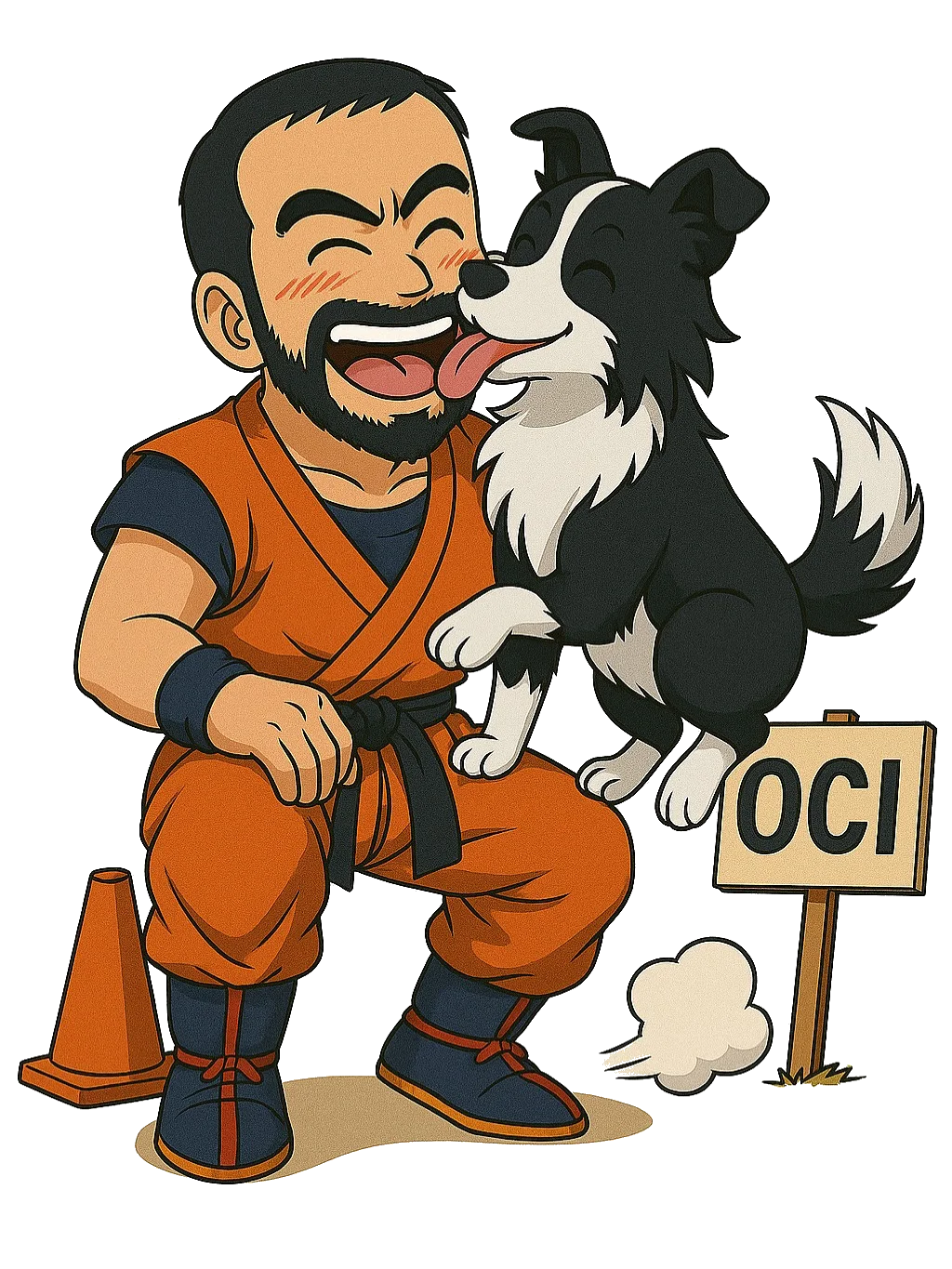 Entrenamiento de obediencia deportiva OCI con perro y guía